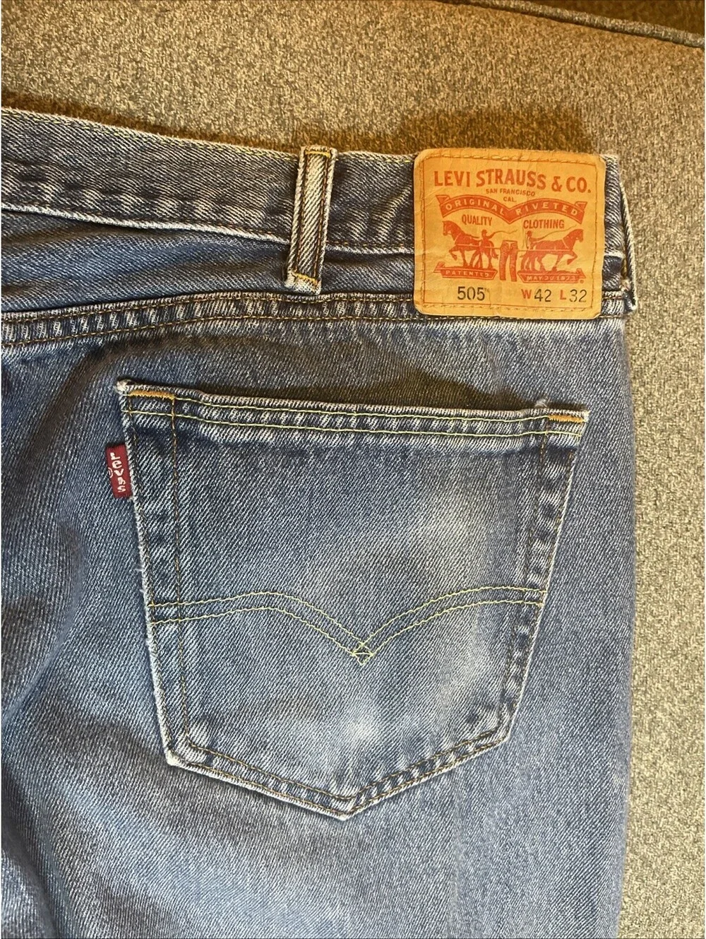 Levis 505 Regular Fit Jeans, Size 42x32 - Blue